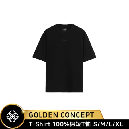 【Golden Concept】T-Shirt Oversize Black Embroidery 短袖上衣 T恤 短T