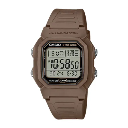 CASIO 卡西歐 新潮電子錶 鬧鈴碼錶 防水100米 W-800H (W-800H-5A)