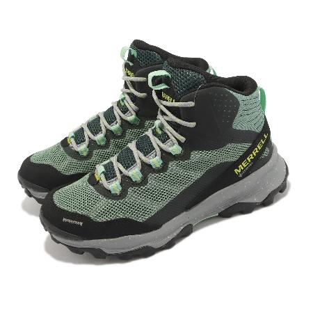 Merrell 登山鞋 Speed Strike Mid GTX 綠 黑 女鞋 防水 戶外 郊山 越野 ML067368