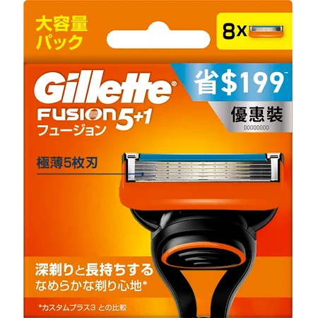 吉列Fusion鋒隱系列刮鬍刀頭 (8刀頭)