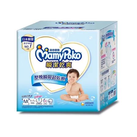 滿意寶寶瞬潔乾爽M  60片x 4包 -箱購