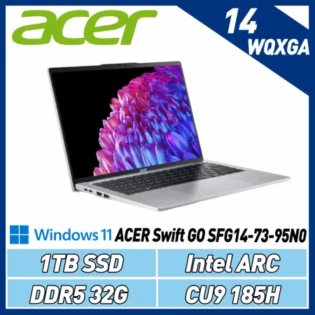 【Ultra 9 處理器】NB-ACER-SFG14-73-95N0銀(Ultra 9-185H/32G/1TB)