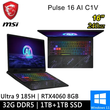 msi微星 Pulse 16 AI C1VFKG-015TW-SP4 16吋 黑 特仕(16G+16G/1TB+1TB)