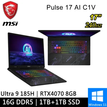 msi微星 Pulse 17 AI C1VGKG-022TW-SP3 17吋 黑 特仕(16G D5/1TB+1TB)