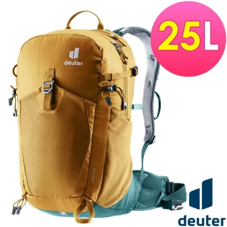 【Deuter】TRAIL 輕量拔熱透氣背包25L/日用休閒運動背包.旅遊背包.戶外健行/3440524 杏仁咖