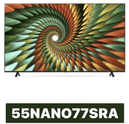 【LG 樂金】55吋 NanoCell 4K AI 語音物聯網智慧電視 [55NANO77SRA] 含基本安裝 壁掛另計