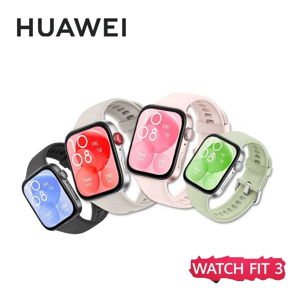 【美型輕巧】HUAWEI 華為 Watch Fit 3 1.82吋智慧手錶 氟橡膠錶帶款