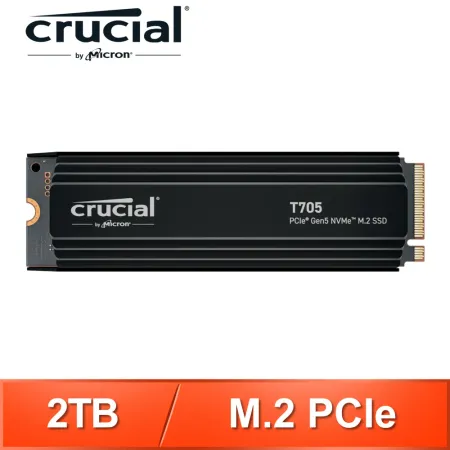 美光Micron Crucial T705 2TB PCIe 5.0 NVMe SSD《附散熱片》