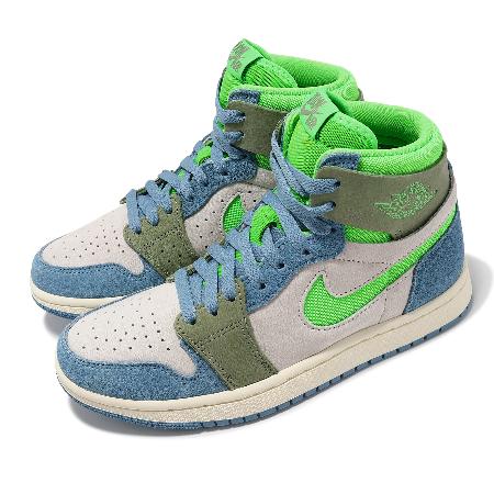Nike 休閒鞋 Wmns Air Jordan 1 ZM Air CMFT 2 女鞋 藍 螢光綠 AJ1 DV1305-433
