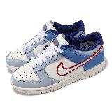 Nike 休閒鞋 Dunk Low GS 大童 女鞋 白 藍 經典 低筒 皮革 運動鞋 HF5742-111