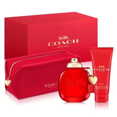 Coach 時尚戀紅女性淡香精禮盒(淡香精90ml+身體乳100ml+盥洗包)