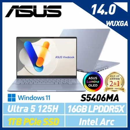 Ultra AI新機【硬碟升級】ASUS 華碩 S5406MA-0038B125H 14吋 AI 效能筆電