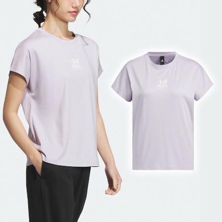 adidas 短袖 Sports Tee 女款 紫 寬鬆 純棉 短T 棉T 愛迪達 IM8860