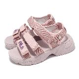 Fila 涼鞋 Tapered Sandals 女鞋 粉 魔鬼氈 抓地 厚底增高 涼拖鞋 斐樂 5S316Y512