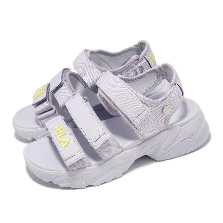 Fila 涼鞋 Tapered Sandals 女鞋 紫 魔鬼氈 抓地 厚底增高 涼拖鞋 斐樂 5S316Y919