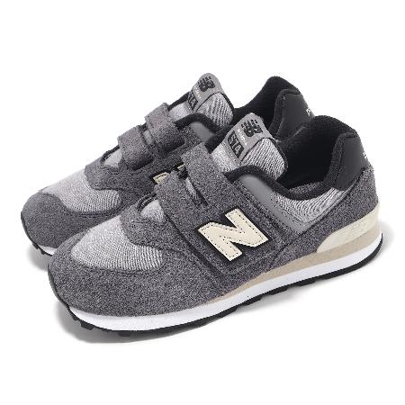 New Balance 童鞋 574 寬楦 磁石灰 砂岩 中童 小朋友 運動鞋 休閒鞋 魔鬼氈 復古 NB PV574LGG-W