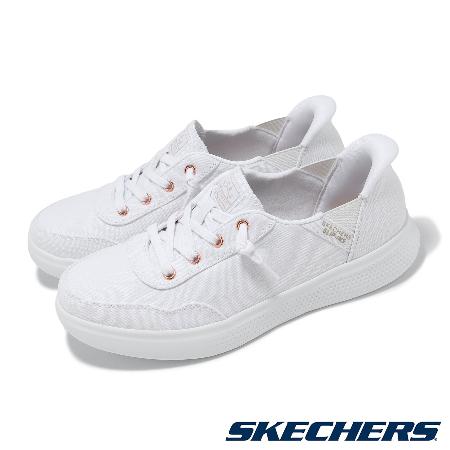 Skechers 休閒鞋 Bobs Skipper Slip-Ins Wide 女鞋 寬楦 白 帆布 懶人鞋 114815WWHT