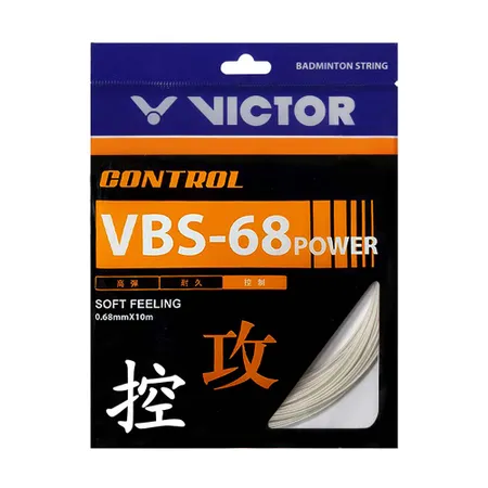 VICTOR 控制羽拍線-攻-日本製 羽毛球 羽球 球拍線 0.68MM 勝利 白