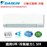 DAIKIN大金6坪橫綱Y變頻冷暖分離式冷氣RXM36YVLT/FTXM36YVLT