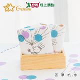 Gemini雙星毛巾 紗布氣球兔小方巾 24x24cm(紫/綠) 純棉 透氣 快乾 柔軟【愛買】