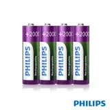 PHILIPS 飛利浦 AA 3號 2000mAh 低自放鎳氫充電電池(4入)