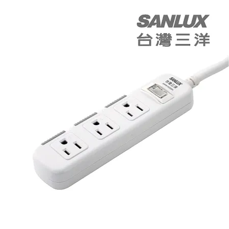 SANLUX台灣三洋 防塵蓋轉接 延長電源線 3孔3座1切1.8M (SYPW-W331DA)