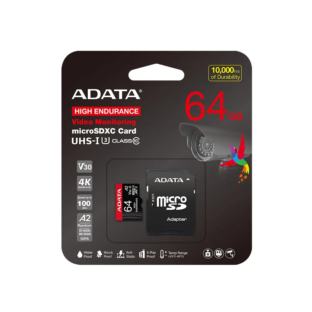 [三入組]威剛ADATA High Endurance microSDXC UHS-I U3 A2 V30 64GB 記憶卡