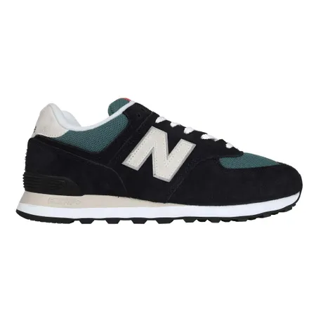 NEWBALANCE 男復古慢跑鞋-574系列 麂皮 慢跑 NB N字鞋 黑綠白