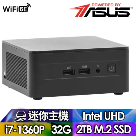 華碩迷你電腦【FE1DD0060A】(i7-1360P/32G/2TB)