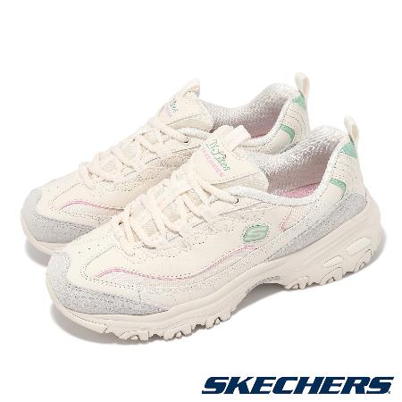 Skechers 休閒鞋 D Lites-New Heat 女鞋 米白 回彈 輪胎大底 拼接 厚底 老爹鞋 150231NTMT