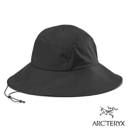 【ARCTERYX 始祖鳥】Aerios Shade Hat 防曬透氣寬邊遮陽帽.可折疊大盤帽/X000007765 黑