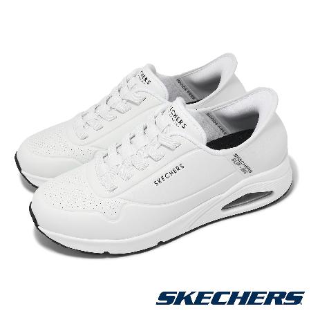 Skechers 休閒鞋 Uno-Easy-Air Wide Slip-Ins 男鞋 白 氣墊 套入式 懶人鞋 183005WWHT