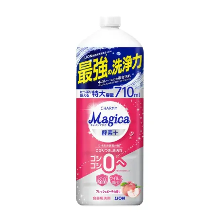 日本Lion Charmy Magica 酵素+系列洗碗精_水蜜桃香 710ml