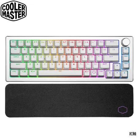 酷碼Cooler Master CK721 三模無線機械式RGB電競鍵盤(紅軸/銀白)