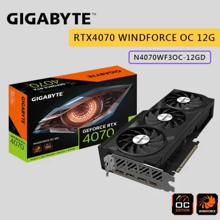 技嘉GIGABYTE GeForce RTX 4070 WINDFORCE OC 12G 顯示卡(N4070WF3OC-12GD)