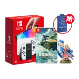 任天堂 Nintendo Switch OLED 白色 +NS 薩爾達傳說王國之淚+Amiibo洛夫特鳥贈抗藍光保貼