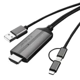 MiraScreen LD36 二合一有線影像轉接器(Lightning/Type-C) HDMI 轉接線 同屏器