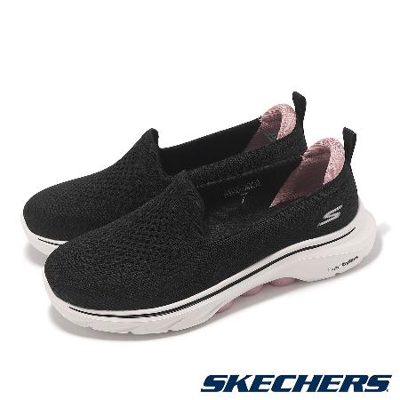 Skechers 懶人鞋 Go Walk 7-Vina 寬楦 女鞋 黑 粉紅 休閒鞋 健走鞋 125208WBKPK