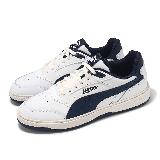 Puma 休閒鞋 Doublecourt 男鞋 白 藍 皮革 低筒 緩衝 39328413