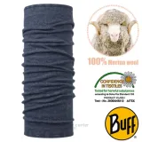 【BUFF】新款 Merino 美麗諾羊毛超輕量超彈性恆溫保暖魔術頭巾(吸溼排汗+抗菌除臭) 115399 丹寧藍紋