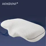 HONDONI 人體工學4D蝶型枕 記憶枕頭 護頸枕 紓壓枕 側睡枕 午睡枕 透氣舒適(美型白)Z1-D_白