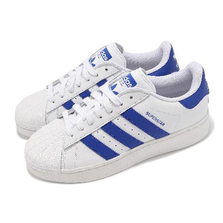 adidas 休閒鞋 Superstar XLG 男鞋 白 藍 皮革 厚底 貝殼頭 三葉草 愛迪達 IF8068