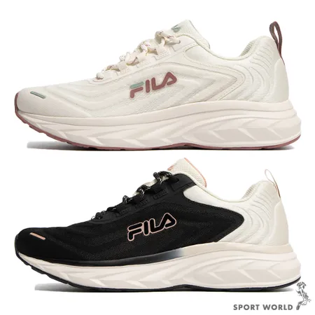 FILA 女鞋 慢跑鞋 Race Track 米白/黑米 5-J925X-112/5-J925X-010