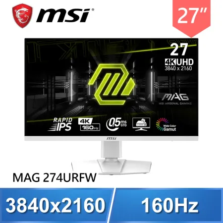 MSI 微星 MAG 274URFW 27型 4K HDR 160Hz 0.5ms IPS 電競螢幕