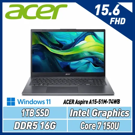 Acer Aspire A15-51M-74WB (C7-150U/16G/1TB PCIe/W11)