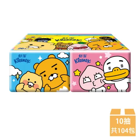 【Kleenex 舒潔】Kakao Friends面紙袖珍包10抽*26包*4串