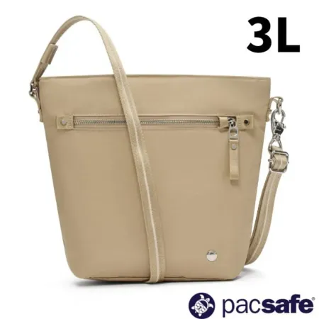 【Pacsafe】W Crossbody 防盜托特包 3L.單肩側背包.RFID護照包/20462207 卡其