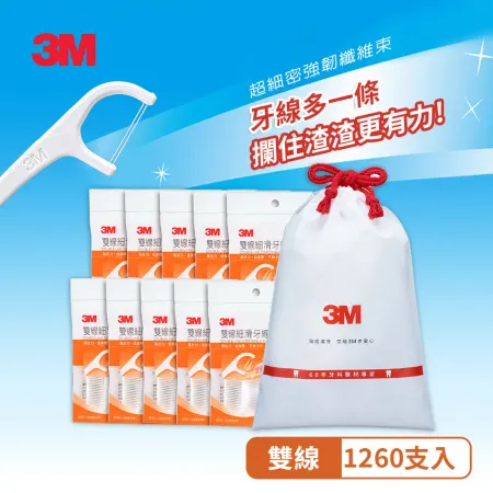 3M 雙線細滑牙線棒超值分享包箱購(1260支入)