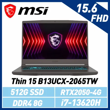 msi微星 Thin 15 B13UCX-2065TW 15.6吋 電競筆電