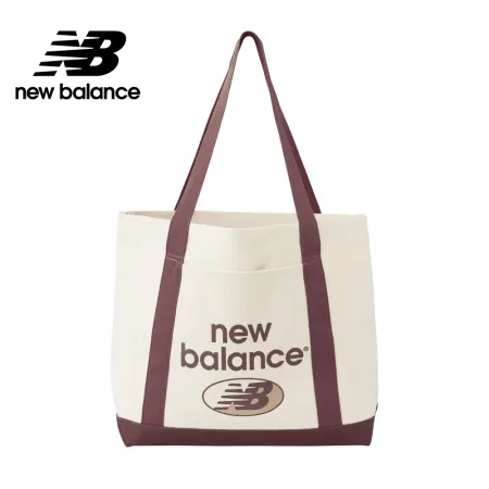 【New Balance】大容量帆布肩背托特包_LAB23027WAD_中性_杏/酒紅
